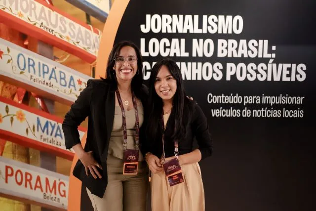 A gerente comercial do Acorda Cidade, Ivana Manuela e a jornalista Andrea Trindade