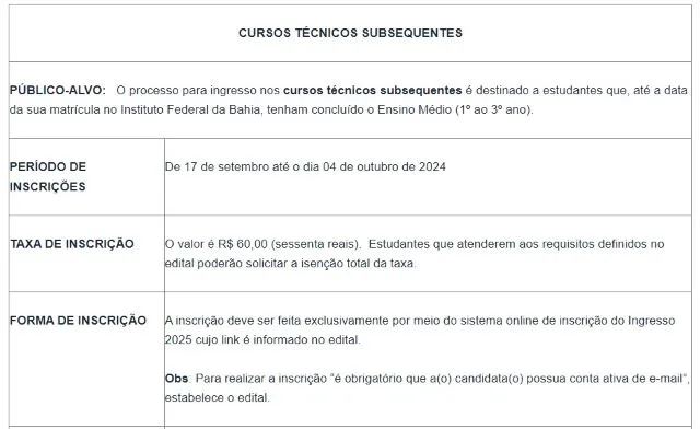 técnicos subsequente