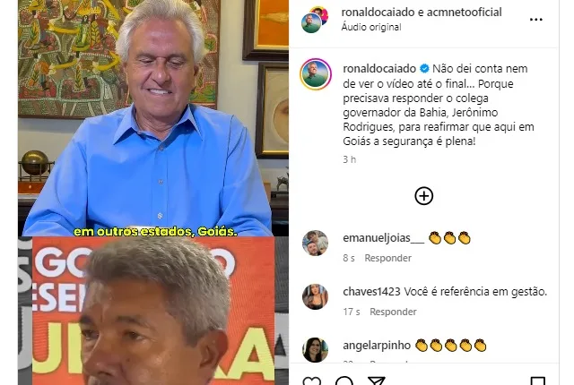 Ronaldo Caiado redes sociais