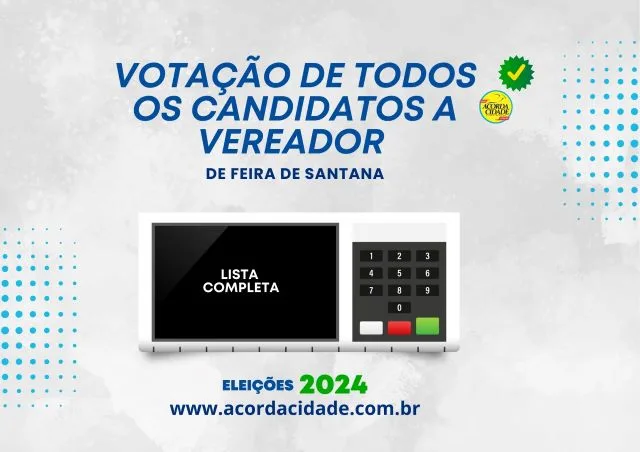 Votação de todos os candidatos a vereador de Feira de Santana