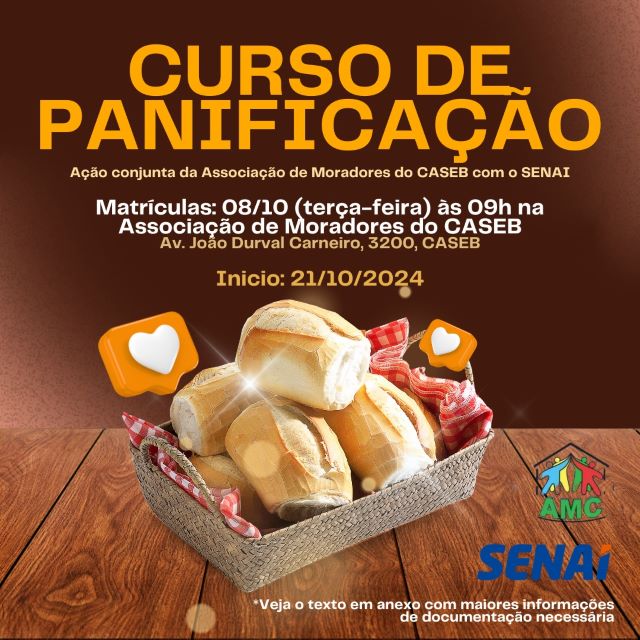 curso de panificação do Senai em Feira de Santana