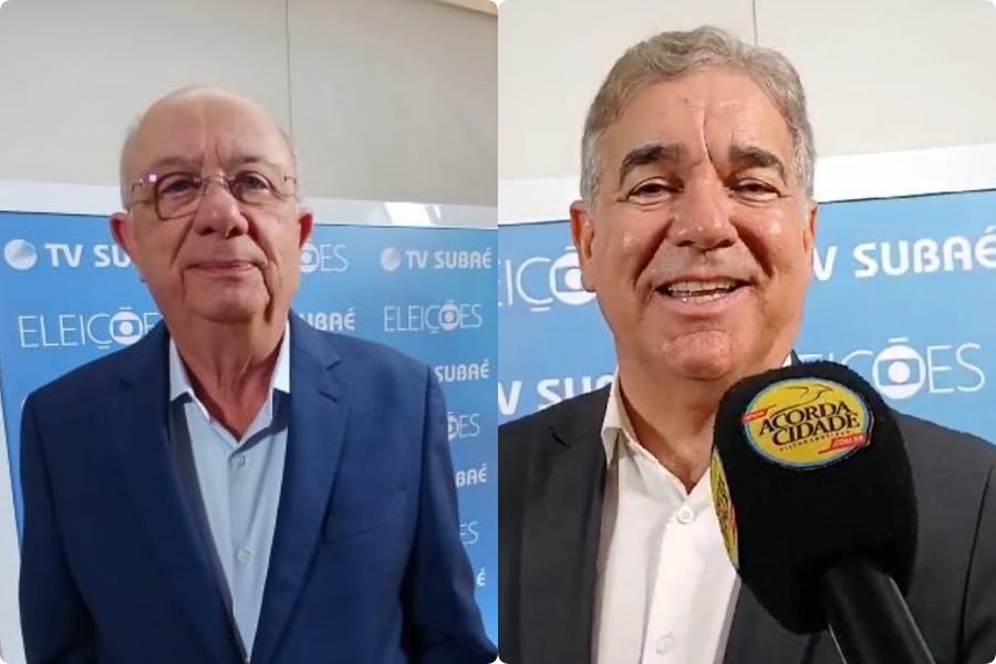 josé ronaldo e zé neto antes do debate na tv subaé