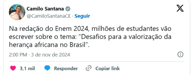 redação tema enem 2024 