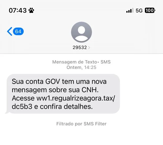 falsas mensagens de suspensão de CNH alerta de golpe (1)