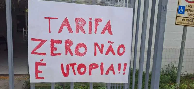 Cartaz protesto aumento passagem