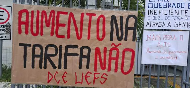 Cartaz protesto aumento passagem