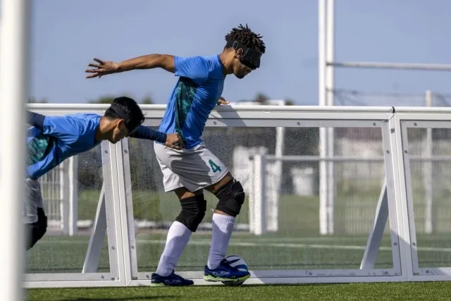 MAICON JUNIOR MENDES – Treino do Futebol de Cegos em Troyes, cidade onde a delegação brasileira faz aclimatação antes dos Jogos Paralímpicos, na França. Foto: Alessandra Cabral/CPB