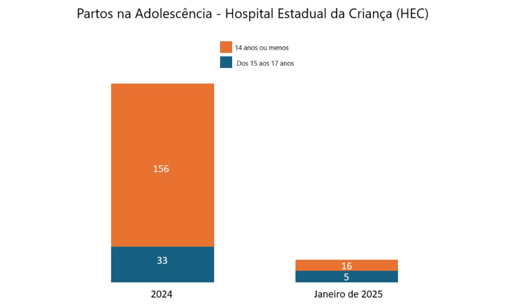 Número de partos realizados em adolescentes no HEC