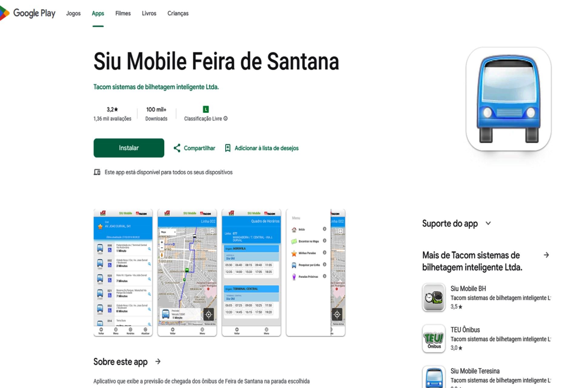 Aplicativo app ônibus