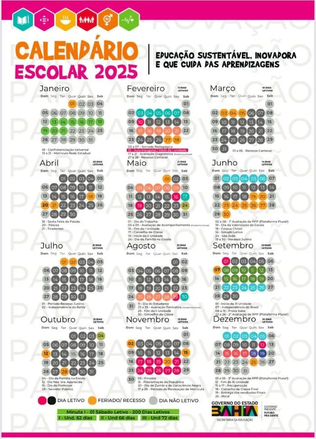 calendário escolar rede estadual