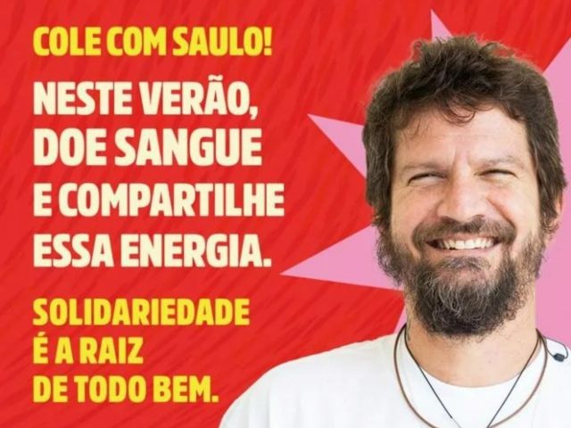 Saulo cantor campanha doação de sangue