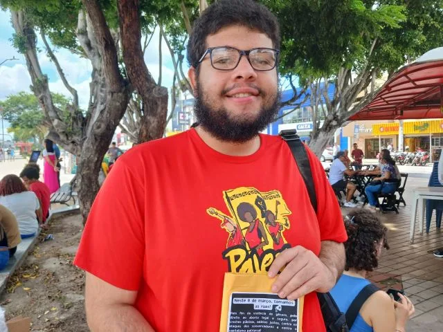 João Câncio integrante do Pajéu, movimento estudantil da Universidade Estadual de Feira de Santana (Uefs)