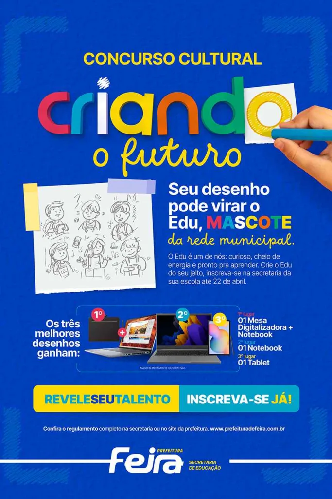 Secretaria de Educação lança concurso de desenho para estudantes da Educação Municipal
