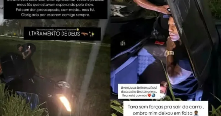 Carro do Oh Polêmico capota na BR-324 antes de apresentação na Micareta de Feira
