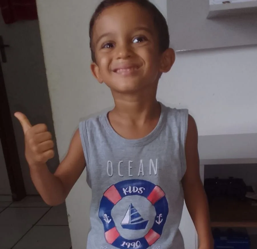 Segundo neto de dona Neguinha, Isaías, de 4 anos - Foto - arquivo Pessoal
