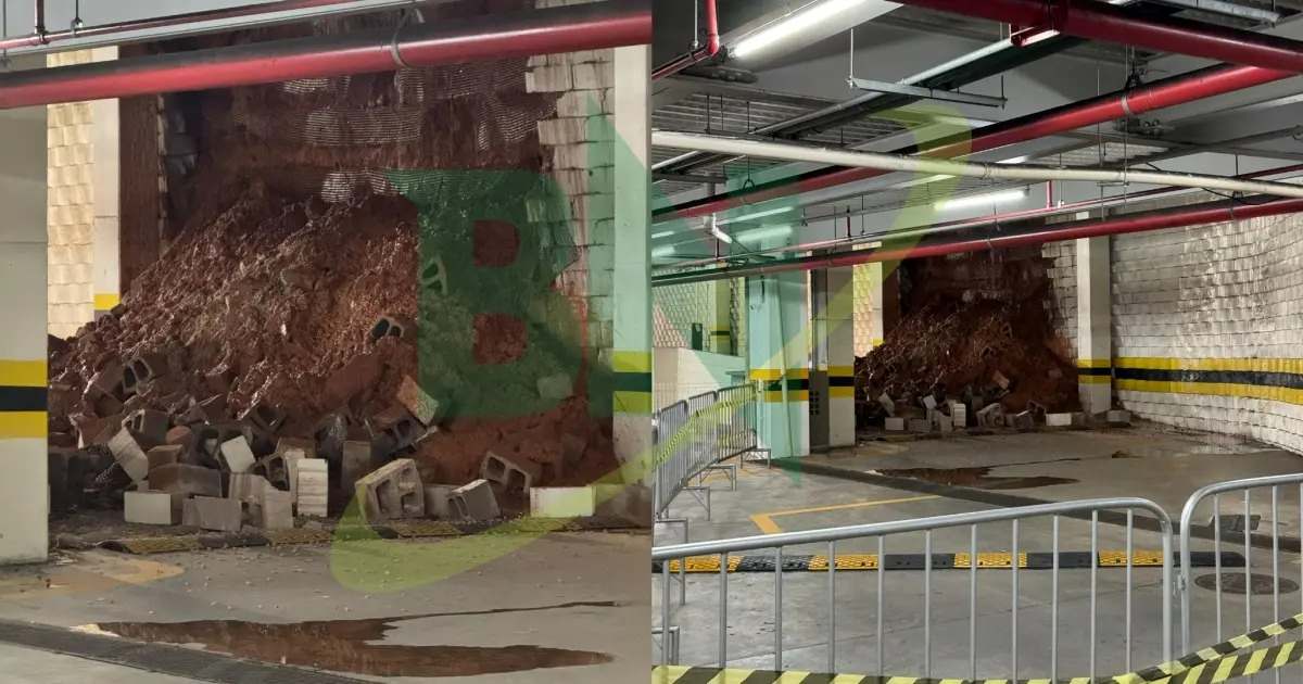 Estrutura de estacionamento desaba em shopping de Salvador