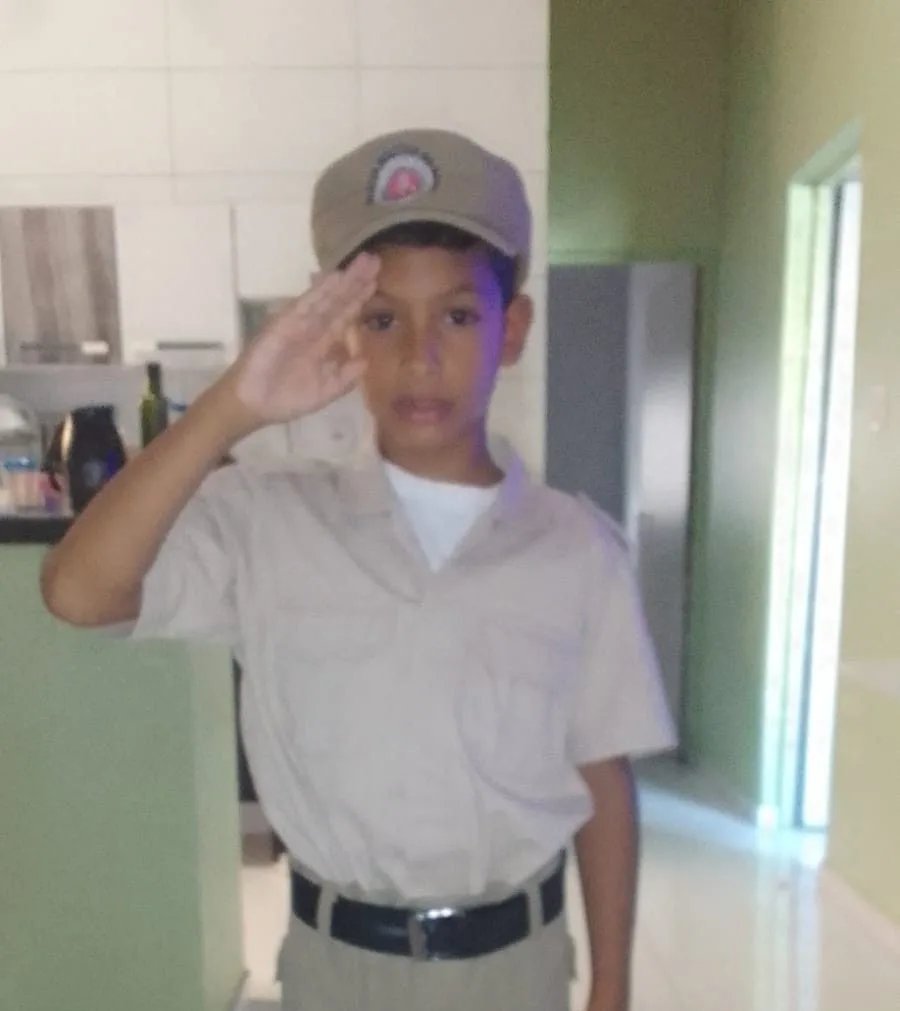 Neto mais velho de dona Neguinha, Bernardo, de 7 anos - Foto - arquivo pessoal