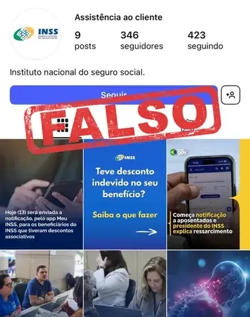 Alerta de perfil falso em rede social é feito pelo INSS