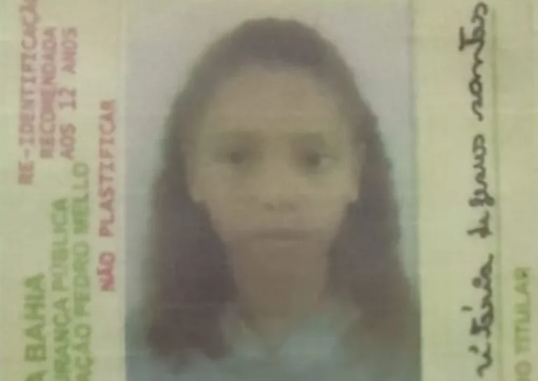 jovem baleada Francy Evelin Carmen Vitória de Jesus Santos