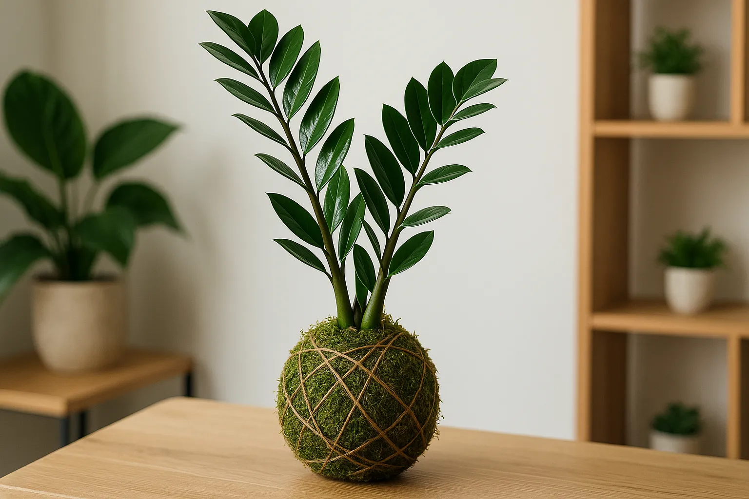 Zamioculca em kokedama