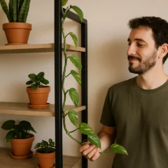 A jiboia deu um jeitinho e se agarrou onde menos esperei
