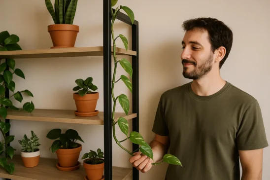 A jiboia deu um jeitinho e se agarrou onde menos esperei