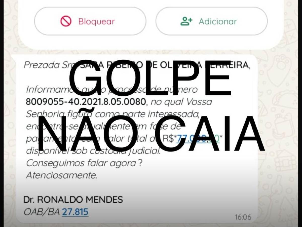 Advogado de Feira de Santana alerta para golpe do falso advogado