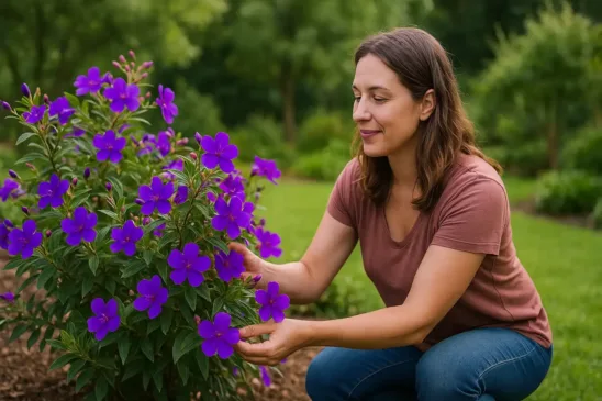 Tibouchina flores roxas que resistem bem em solos pobres