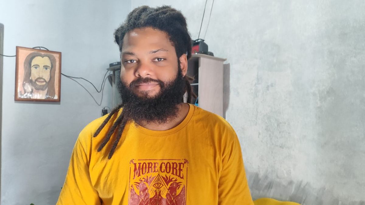 João Victor - estudante de geografia - repórter Ed Santos
