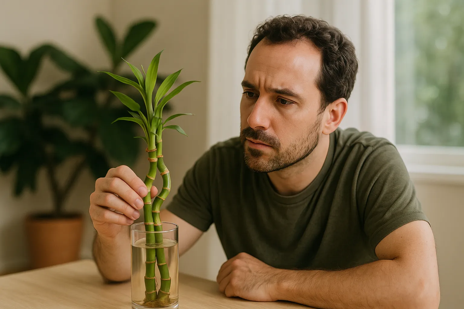 Mesmo com água limpa, seu bambu da sorte pode perder o brilho