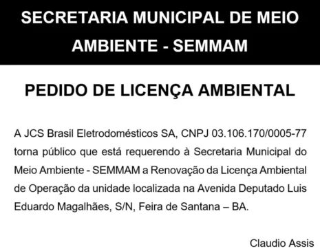pedido de licença ambiental