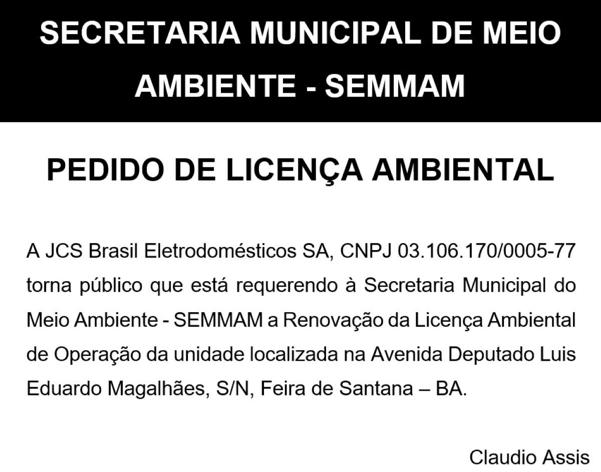 pedido de licença ambiental