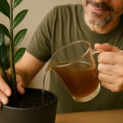 A zamioculca ama ser regada com chá de casca de banana