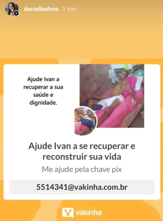 Vakinha para ajudar argentino que foi atropelado em Feira de Santana