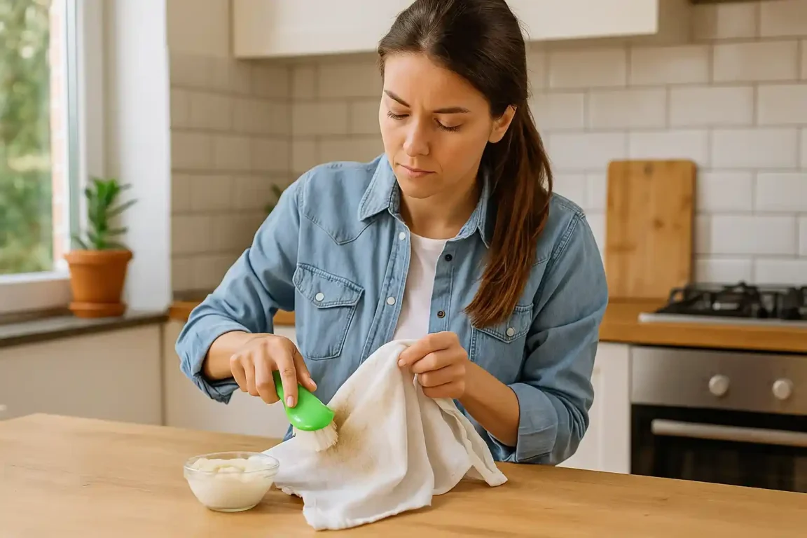 Como desencardir panos de prato com 1 pastinha feita em casa