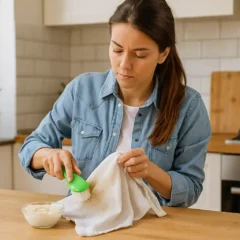 Como desencardir panos de prato com 1 pastinha feita em casa