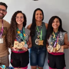 Família atletas de jiu-jítsu