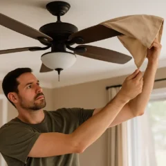 Limpe ventilador de teto em 5 minutos usando só uma fronha velha