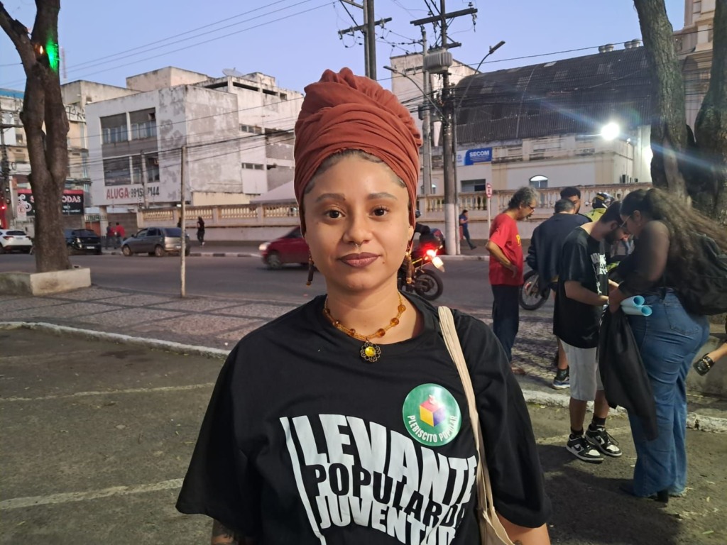 Nátaly Barreto, coordenadora do Levante Popular da Juventude Foto Ney Silva Acorda Cidade