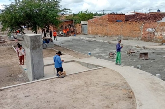 Obras na Praça da Bica na Avenida Ayrton Senna entram em fase de pavimentação