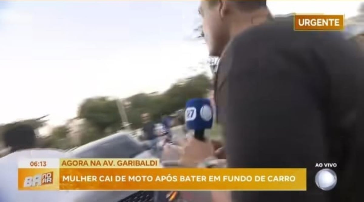 Equipe de reportagem da Record Bahia é agredida ao vivo