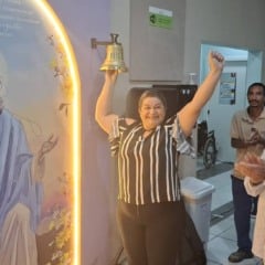 Santa Casa de Saúde inaugura sino que celebra vitória de pacientes no tratamento