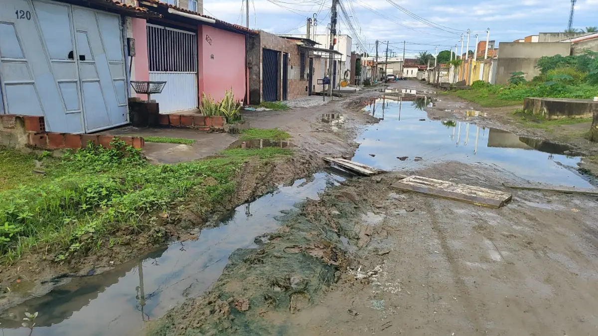 moradores reclamam do calçamento na rua Rio Verde - Conceição ll