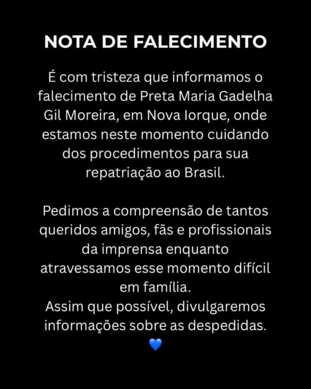 Nota de Gilberto Gil