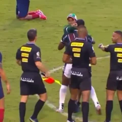 torcedores do Flu invadem o campo