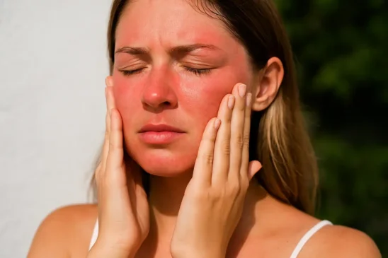 Como reduzir vermelhidão no rosto após o sol