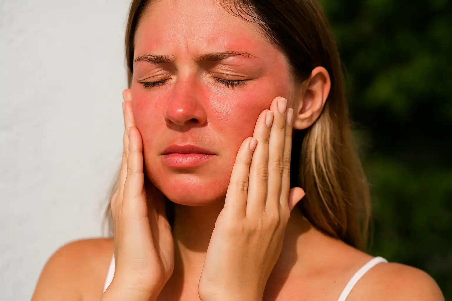 Como reduzir vermelhidão no rosto após o sol
