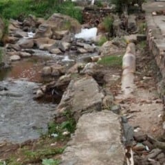 Córrego na comunidade de Vila Verde