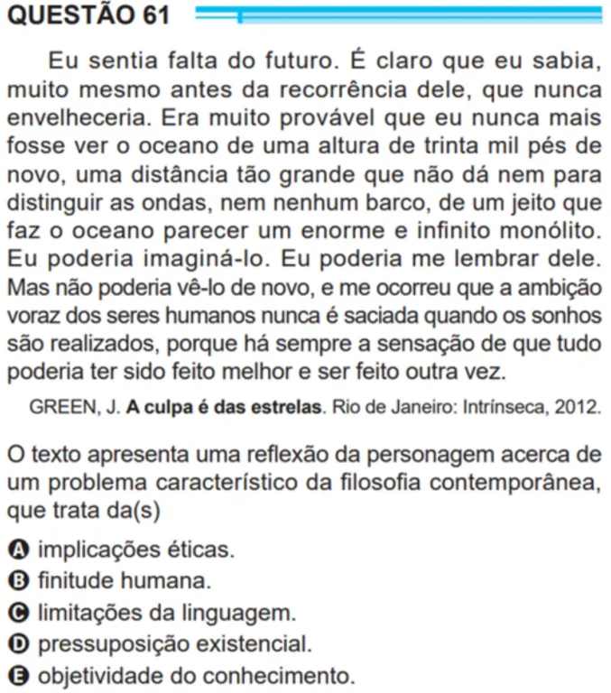 Enem - questão de filosofia