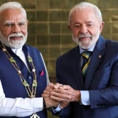 Lula e Narendra Modi Primeiro-Ministro Indiano